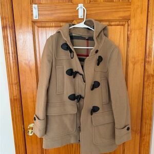 Burberry Tan Duffle Coat with Black Toggles